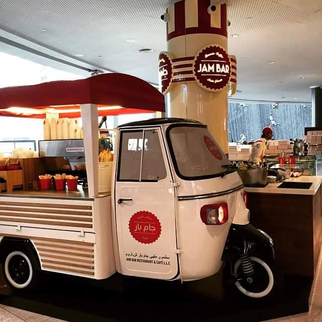 Jam Bar Dubai Mall Piaggio Ape Coffee Cart